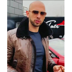 Cobra Andrew Tate Brown Shearling Leather Jacket